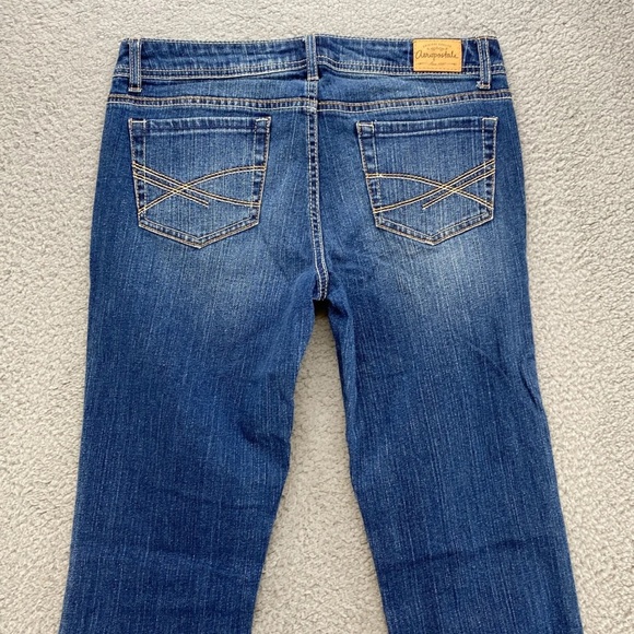 Aeropostale Chelsea Bootcut Vintage Denim 9/10 SHORT Low Rise Y2K Cotton Blend - Picture 13 of 13
